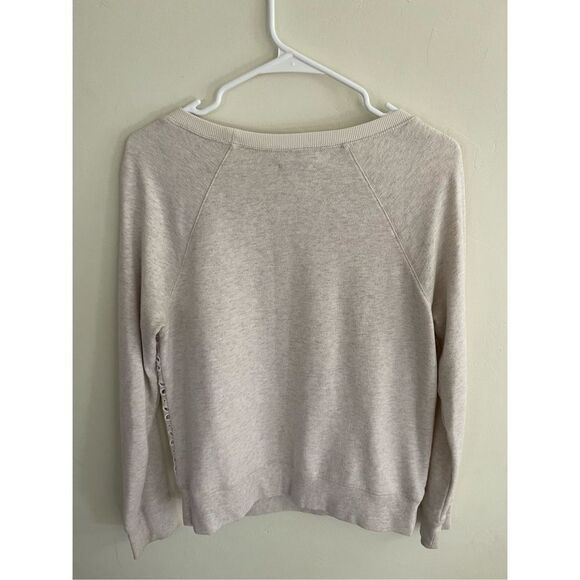 Dr Halogen Crewneck Pullover Sweater Beige Cream light Gray long sleeve Size sm - Picture 3 of 3
